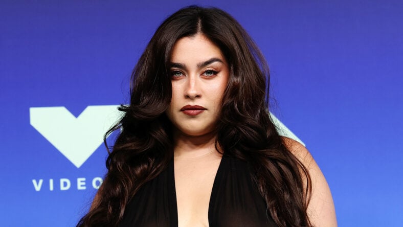 Lauren Jauregui poses on the carpet at the 2026 MTV VMAs