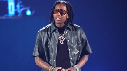 Lil Durk performs onstage at iHeartRadio Festival.