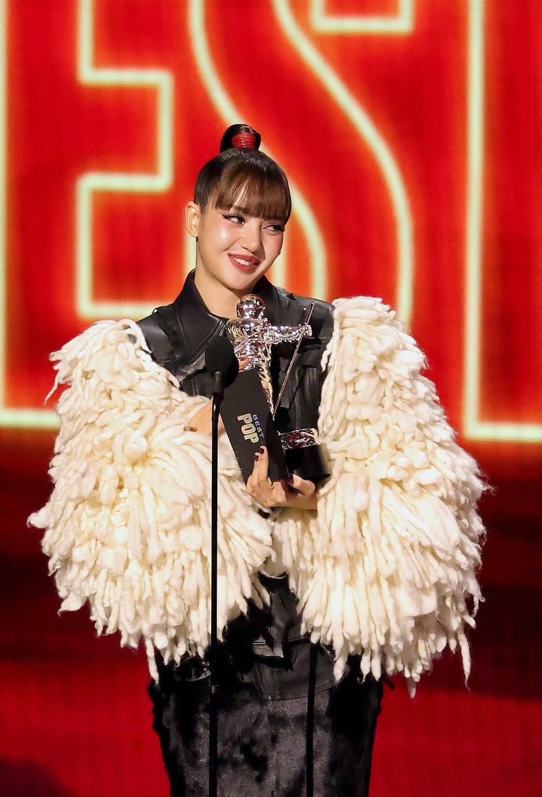 Lisa speaks onstage at MTV VMAs 2026