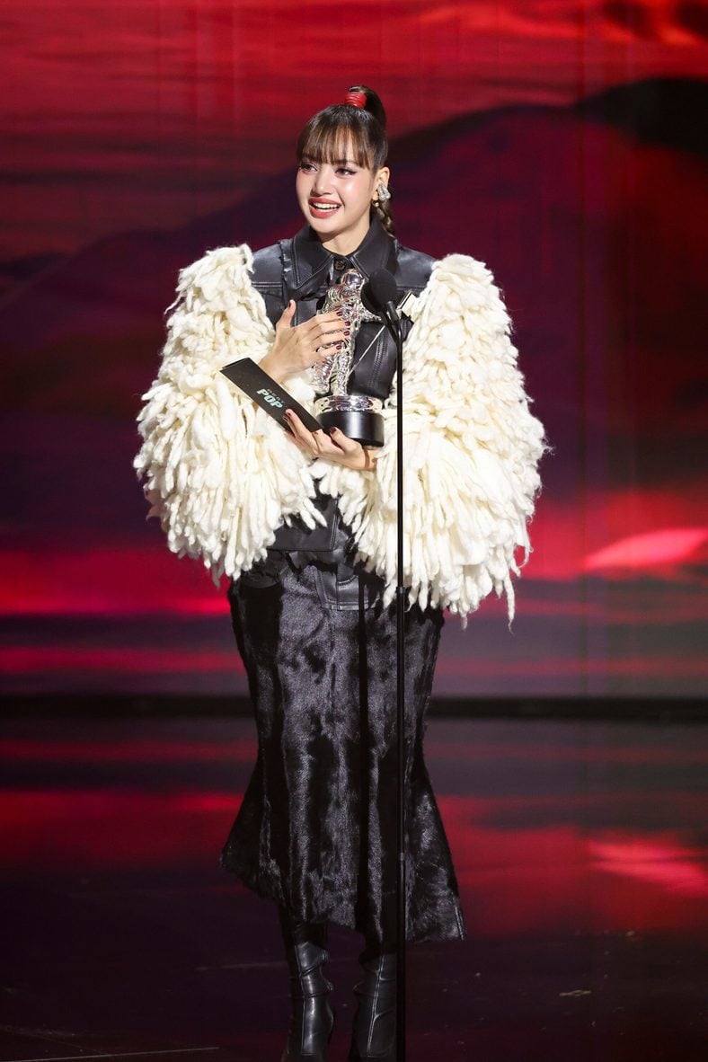 Lisa speaks onstage at MTV VMAs 2026