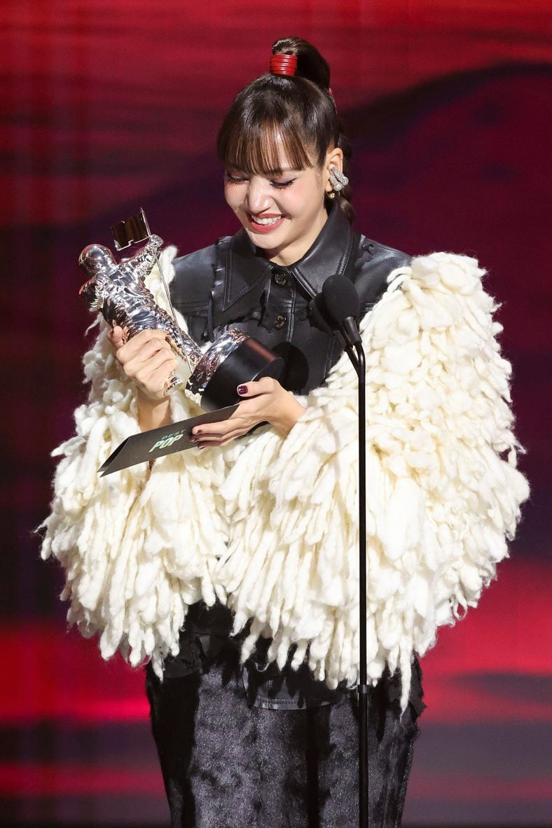 Lisa speaks onstage at MTV VMAs 2026