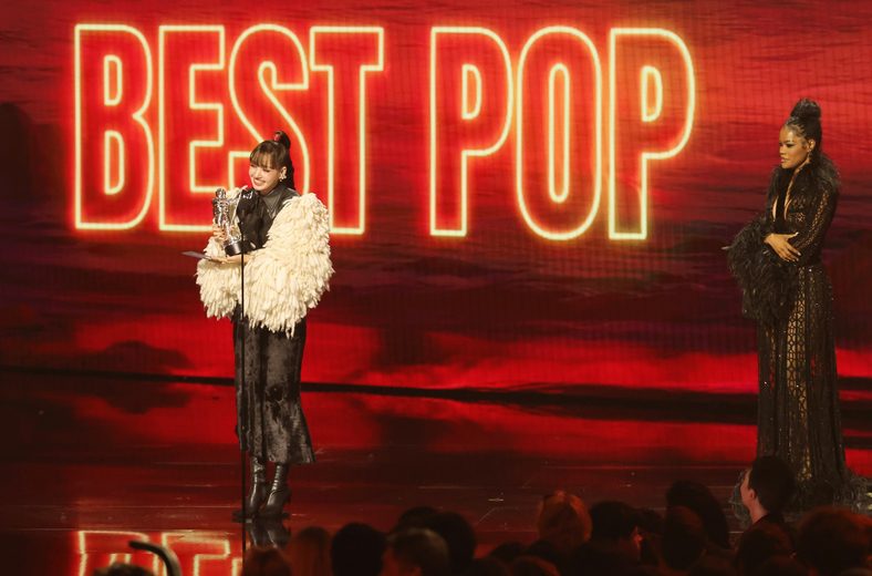Lisa speaks onstage at MTV VMAs 2026