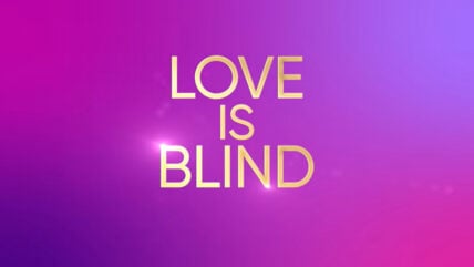 Screenshot of the Love Is Blind logo from the season 10 trailer