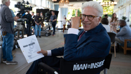 Ted Danson poses for a photo on the set of A Man on the Inside season 3
