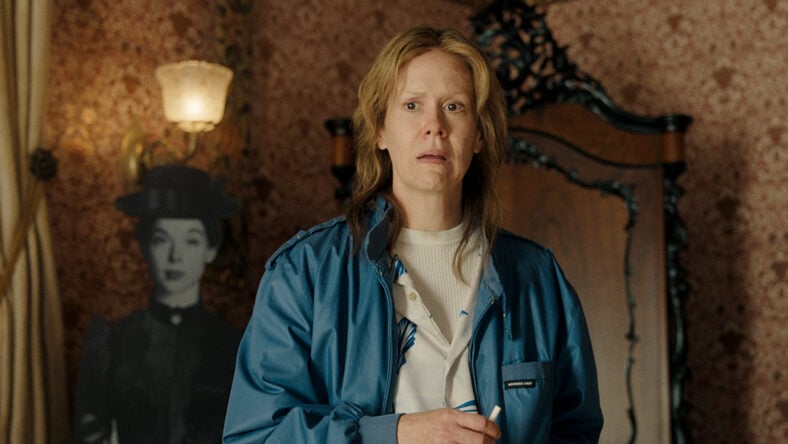 Still of Sarah Paulson as Aileen Wuornos in Monster: The Lizzie Borden Story.