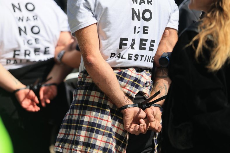 Protestors at the UN