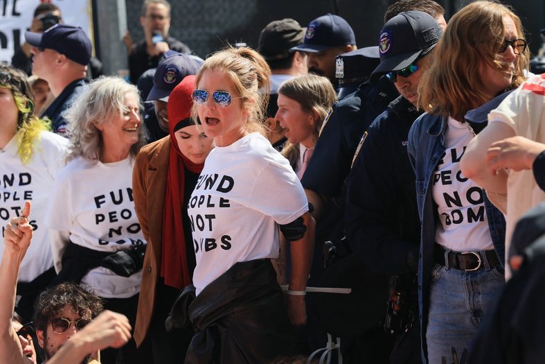 Protestors at the UN