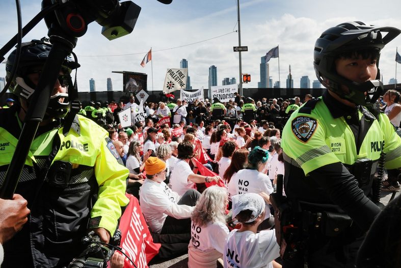 Protestors at the UN