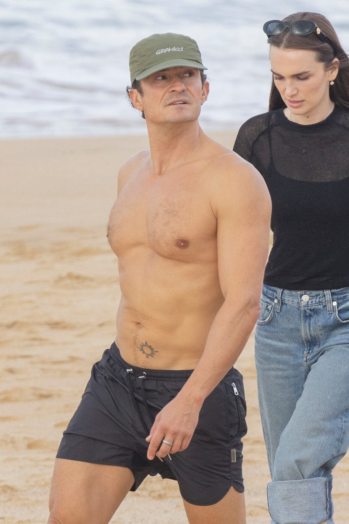 Orlando Bloom shirtless in Spain