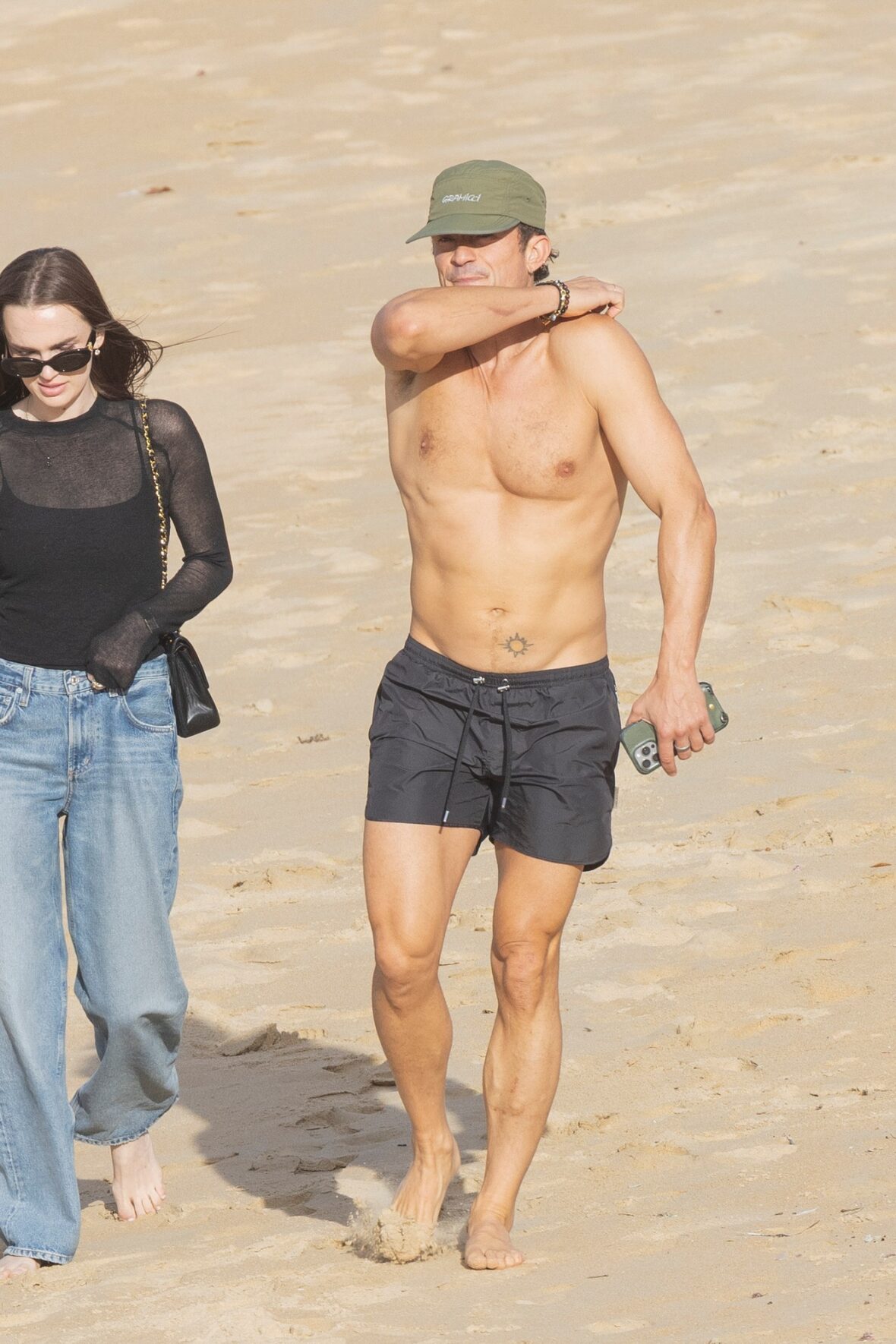 Orlando Bloom shirtless in Spain