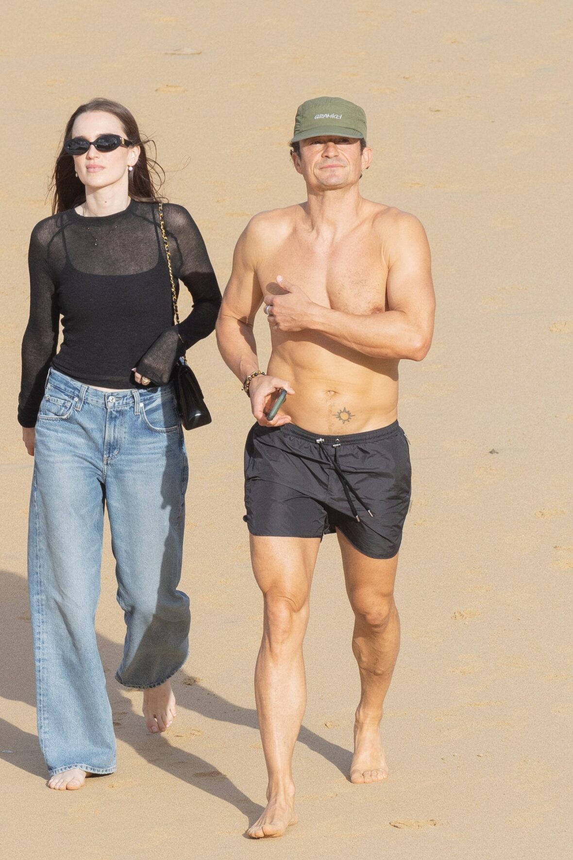 Orlando Bloom shirtless in Spain