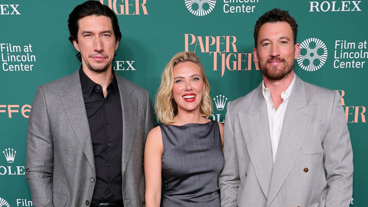 Scarlett Johansson Joins Adam Driver & Miles Teller for ‘Paper Tiger’ Premiere in NYC