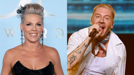 File photos of Pink and Macklemore stitched together