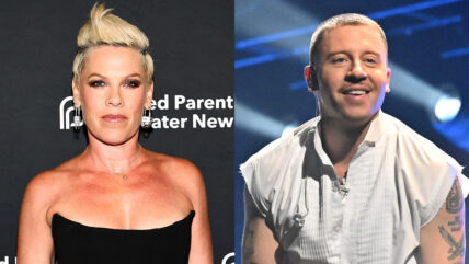 Pink and Macklemore stock photos