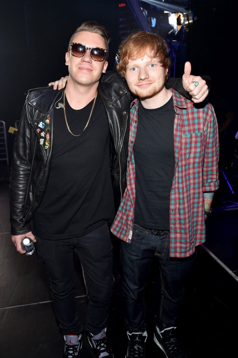 Macklemore and Ed Sheeran stock photo