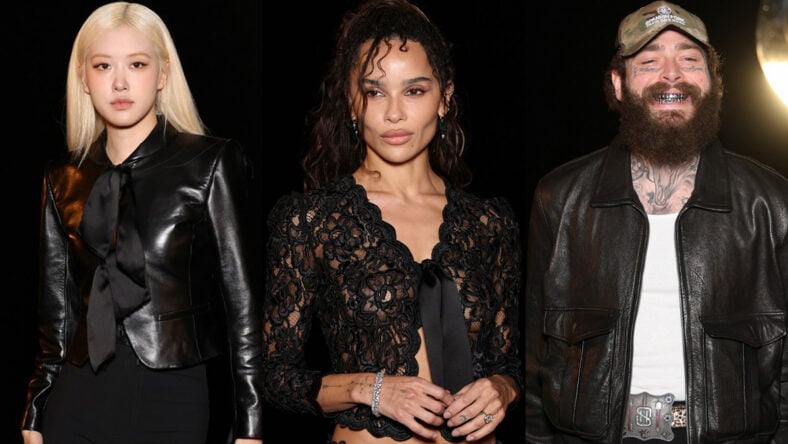 Composite of Rose, Zoe Kravitz, and Post Malone.