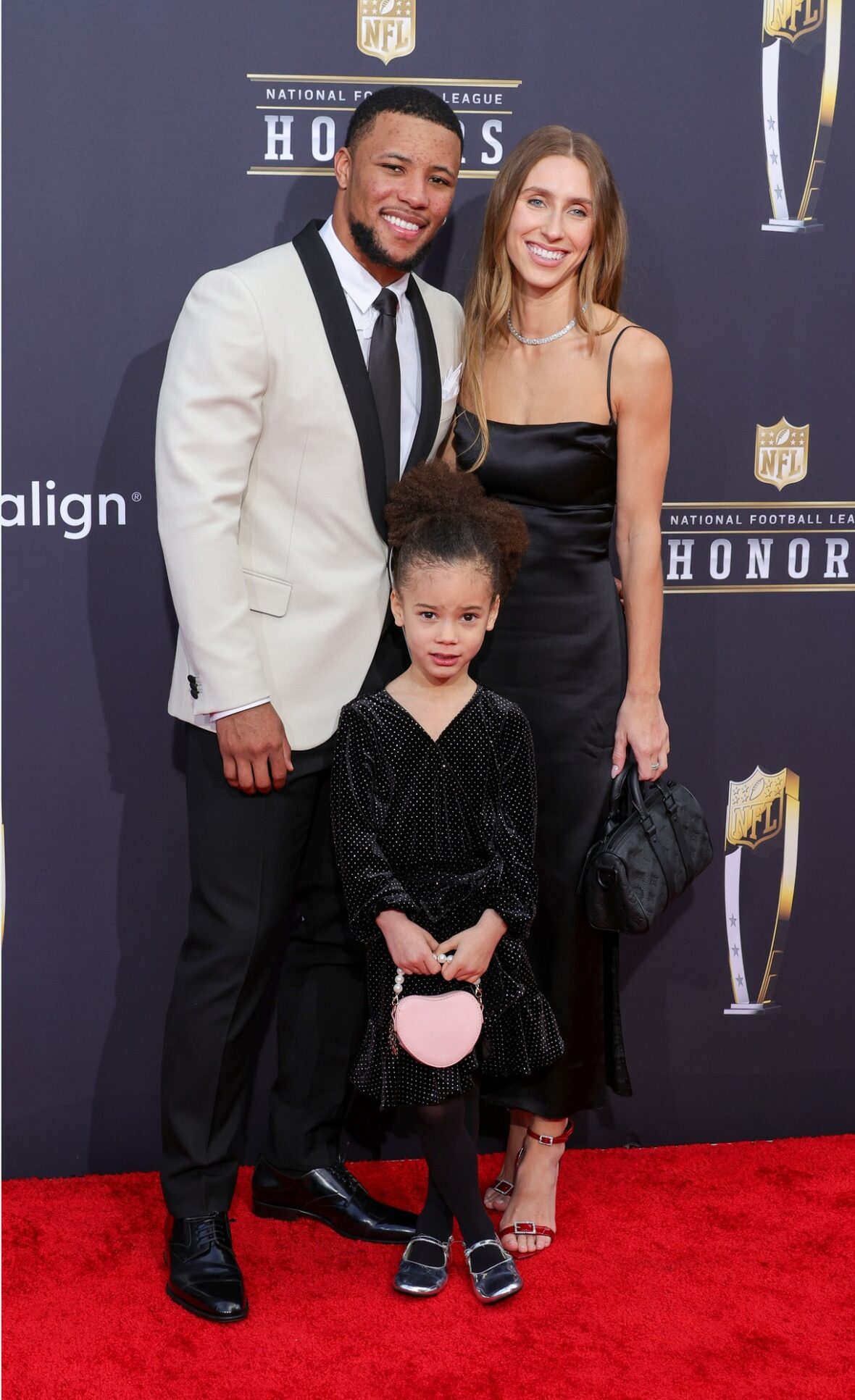 Saquon Barkley and fiancee Anna Congdon stock image