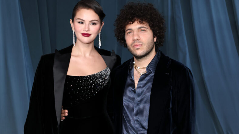 Selena Gomez and Benny Blanco in black formal wear at the Annual Academy Museum Gala