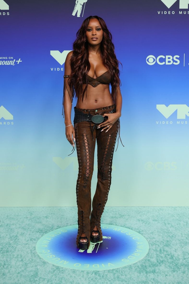 Ciara Miller poses on the carpet at the 2026 MTV VMAs