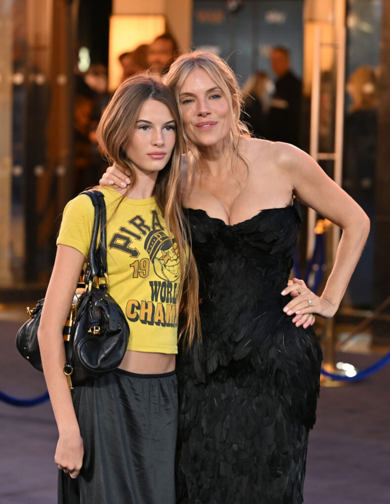 Sienna Miller and her daughter Marlowe at the War premiere on September 16 in London, England