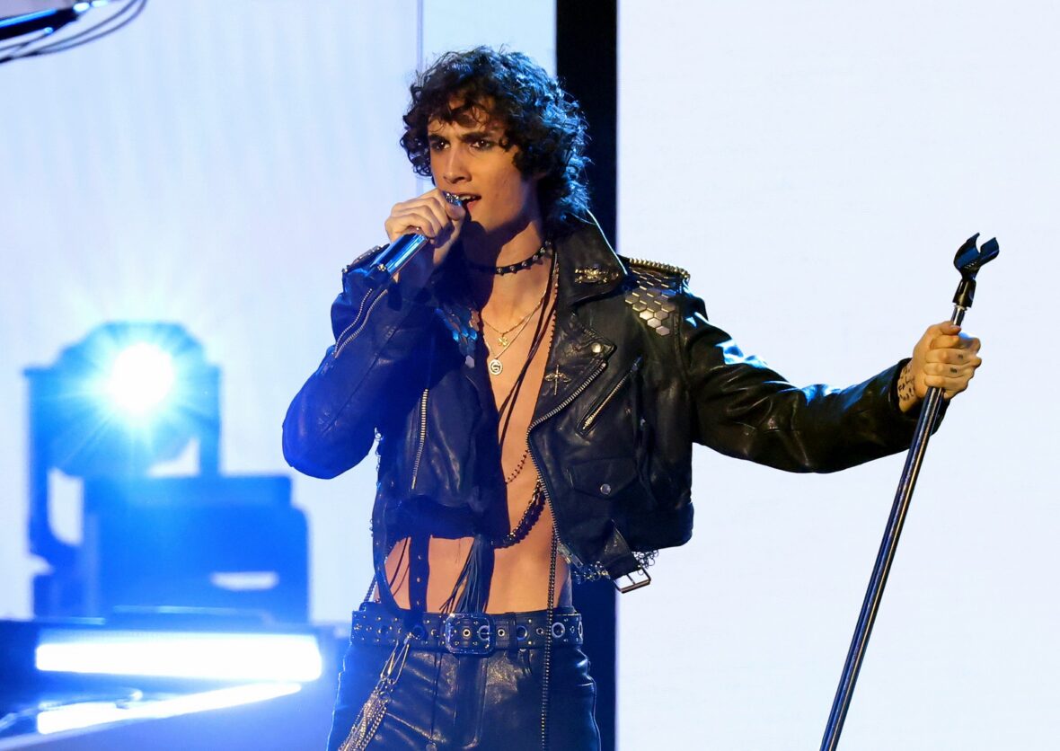 Sombr wears George Michael leather jacket