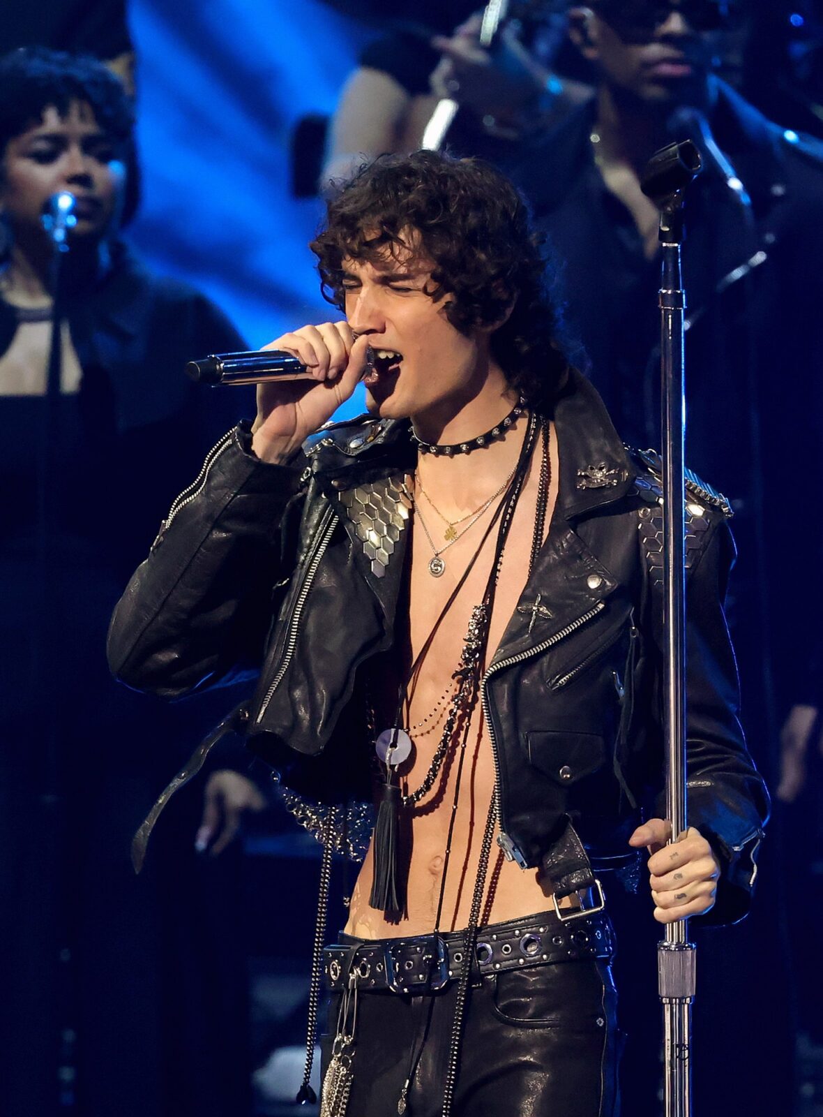 Sombr wears George Michael leather jacket