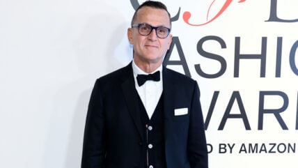 Steven Kolb in a black suit and bow tie at a CFDA event.