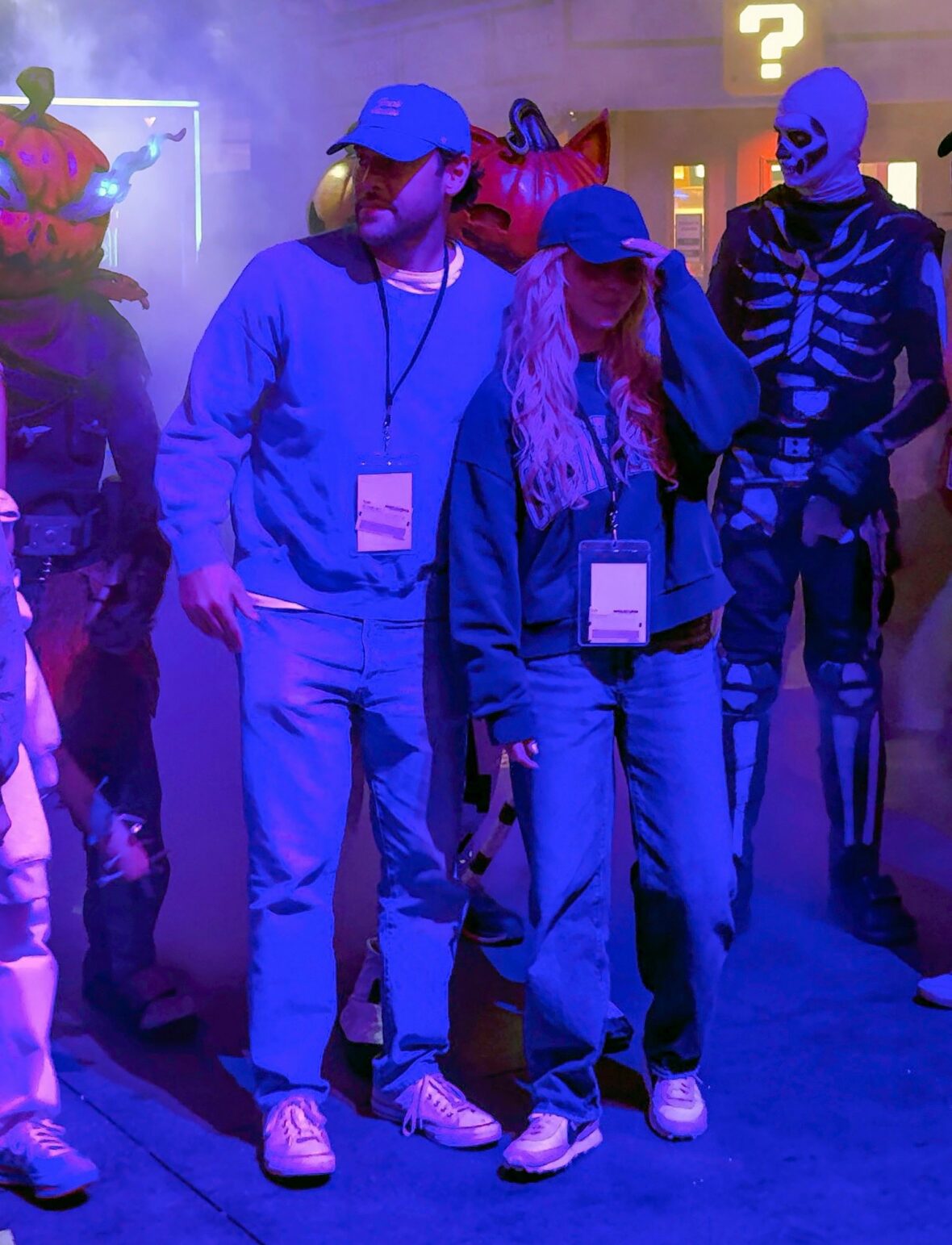 Sydney Sweeney and Scooter Braun attend Universal Horror Nights