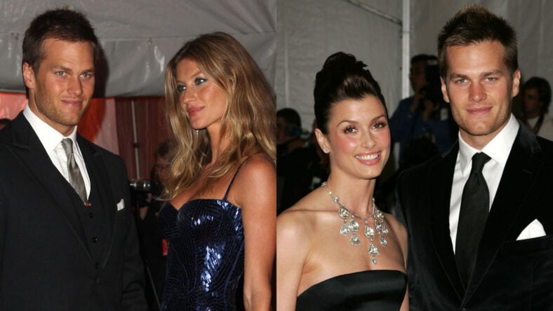 Tom Brady stock images with both Bridget Moynahan and Gisele Bundchen