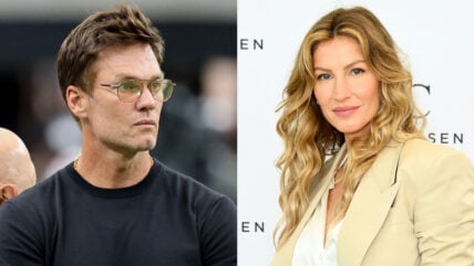 Tom Brady and Gisele Bundchen separate stock images