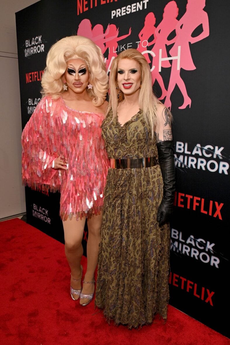 Trixie Mattel and Katya Zamolodchikova attend an I Like to Watch LIVE event