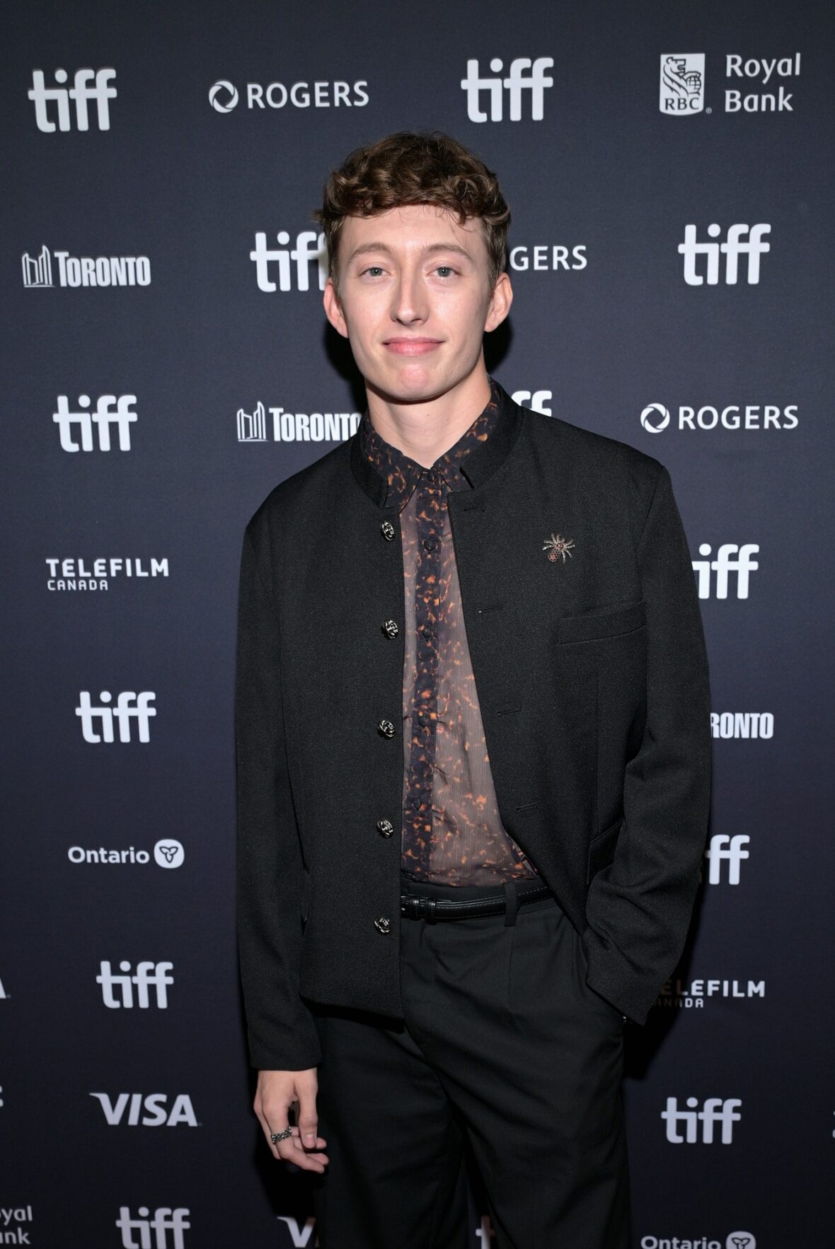 Sam Krochmal poses at the TIFF premiere of his new series Yaga
