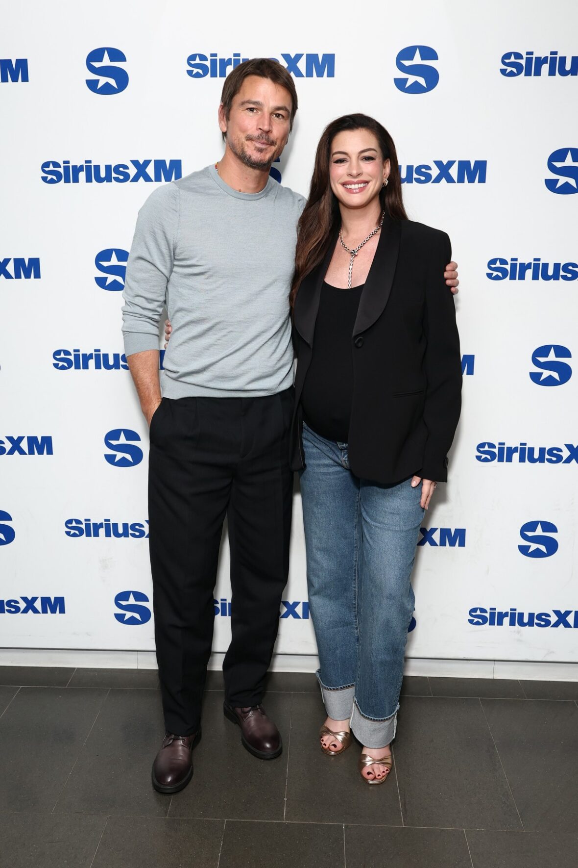 Anne Hathaway and Josh Hartnett visited the SiriusXM Studios together on Thursday.