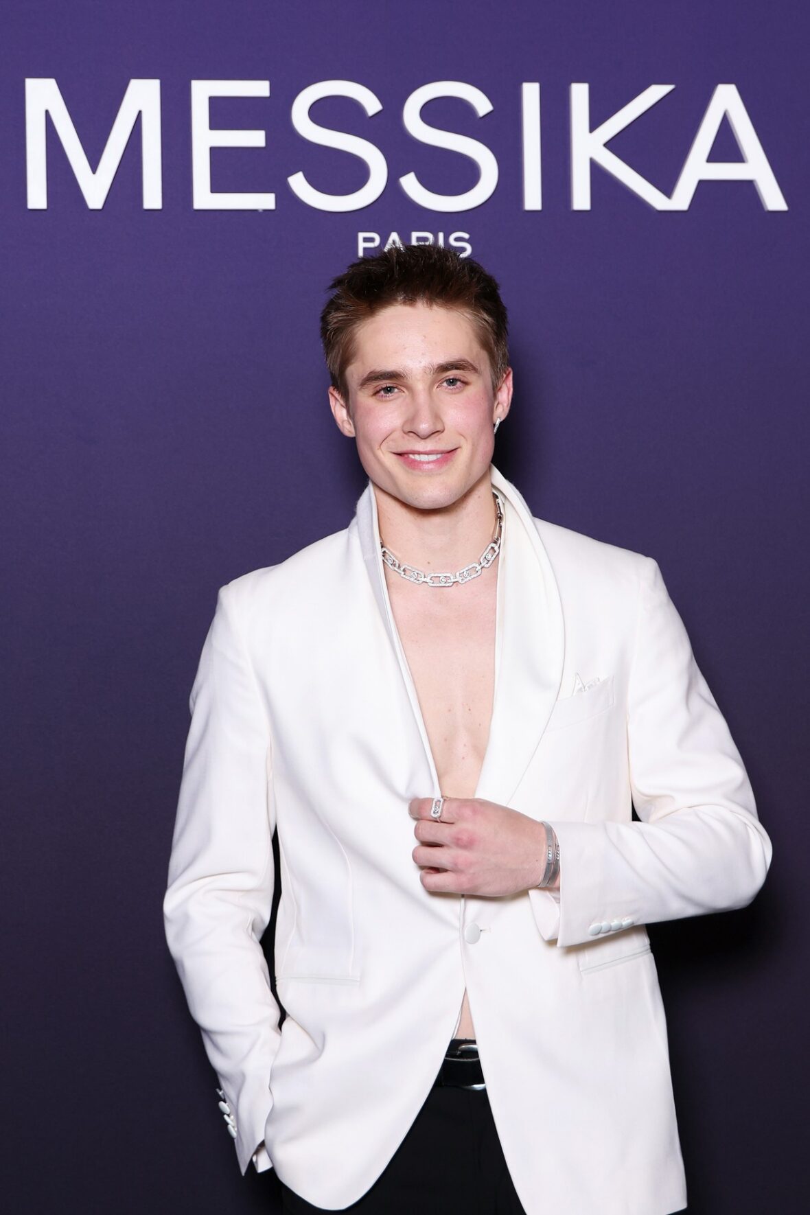 Celebs stepped out for the Messika show at Paris Fashion Week, including Brooklyn and Nicola, Julianne Moore and her daughter Liv, Ester Exposito, and influencer Ollie Muhl.