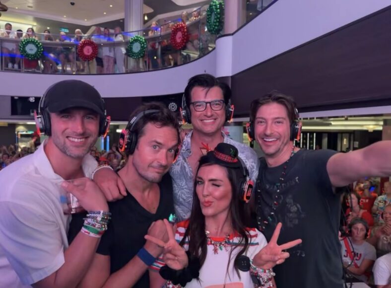 Hallmark actors at silent disco on Christmas Cruise