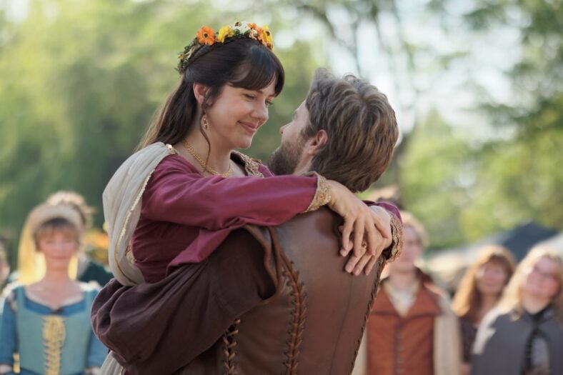 James Trevena and Julie Gonzolo in a still from A Knight to Remember.
