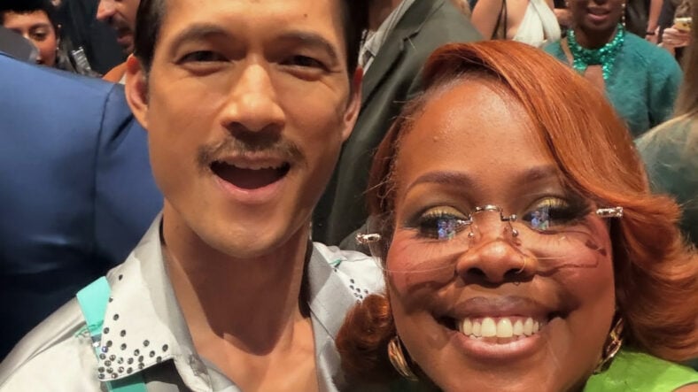 Amber Riley and Harry Shum Jr take a selfie at Dancing with the Stars