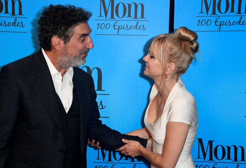 Anna Faris and Chuck Lorre stock photo