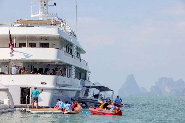 Still of the Yacht crew and guests on Below Deck season 13