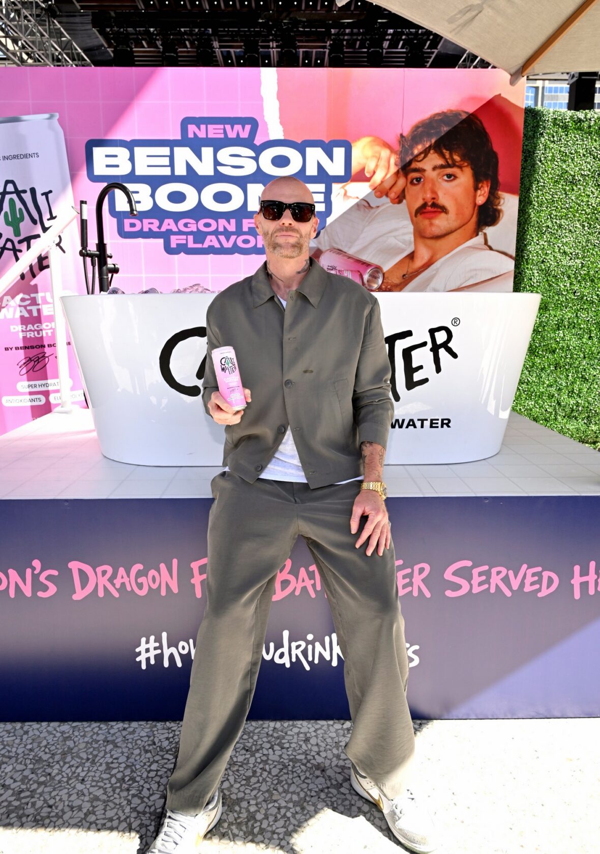 Caliwater event at Century City mall with Benson Boone and Vanessa Hudgens