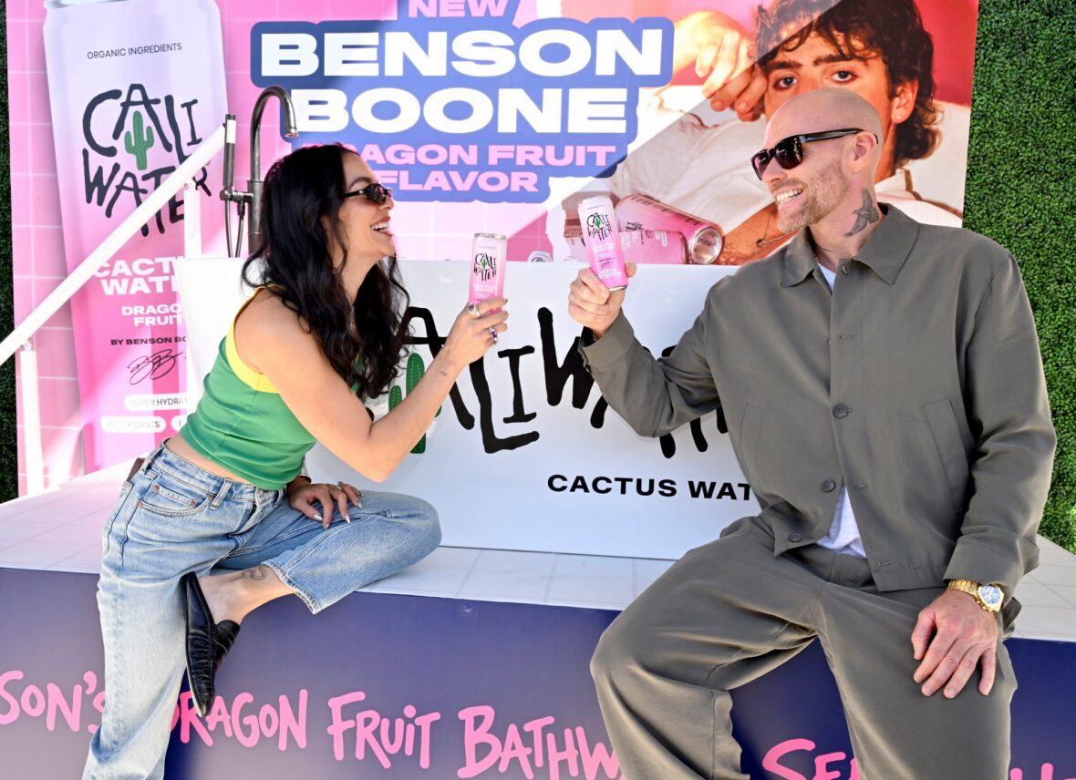 Caliwater event at Century City mall with Benson Boone and Vanessa Hudgens