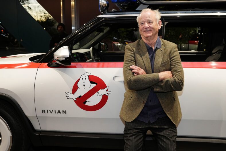 Bill Murray at Rivian's Ghostbusters Halloween event in NYC