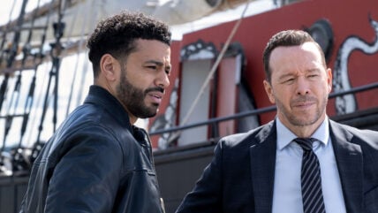 Ryan Broussard and Donnie Wahlberg in Boston Blue