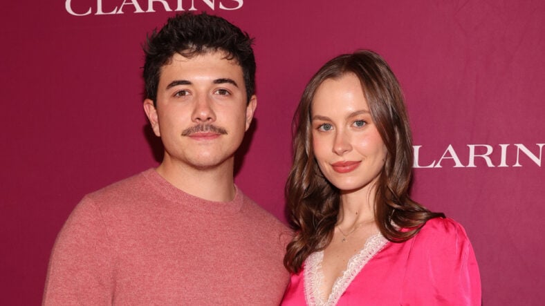 Bradley Steven Perry and Natasha Bure attend Clarins event in January 2026