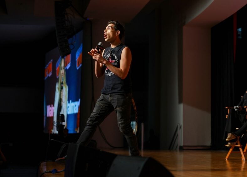 Brandon Rogers speaks at Prime Video’s Helluva Boss Q&A & World Premiere Screening during New York Comic