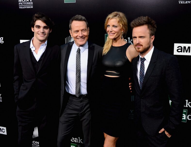 RJ Mitte with his Breaking Bad co-stars
