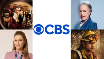 CBS logo with Ghosts, DMV, Matlock, and Fire Country images surrounding