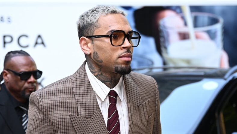 R&B singer Chris Brown arrives at Southwark Crown Court on July 11, 2025 in London, England. The R&B singer is facing charges of causing grievous bodily harm with intent after he allegedly attacked music producer Abraham Diaw with a bottle at a London nightclub in 2023. Brown and his co-defendant, Omololu Akinlolu, pled not guilty at a hearing in June