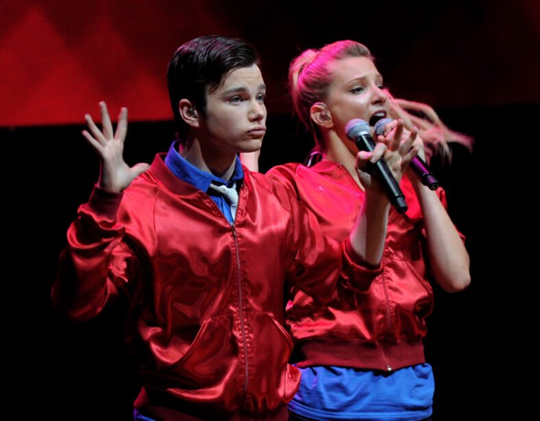 Chris Colfer performing with Heather Morris during a past Glee event