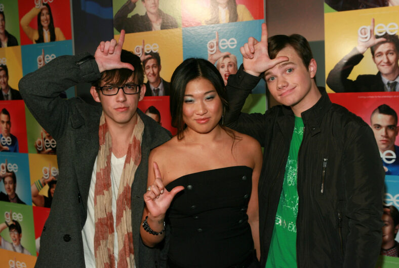 Kevin McHale, Jenna Ushkowitz and Chris Colfer attend an advanced screening of the 11th episode of 